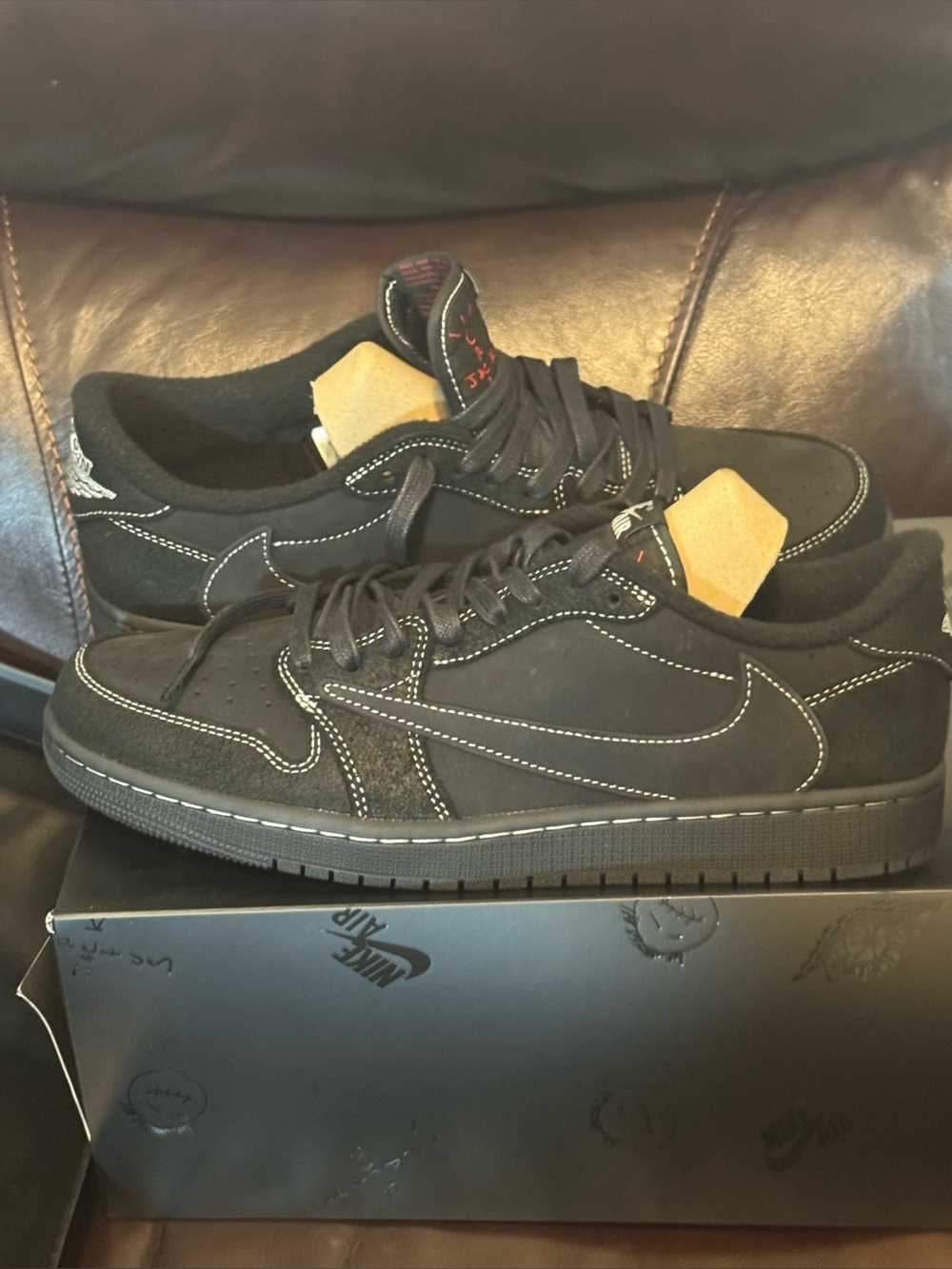 Nike Air Jordan 1 Low SE Black with White Stitching